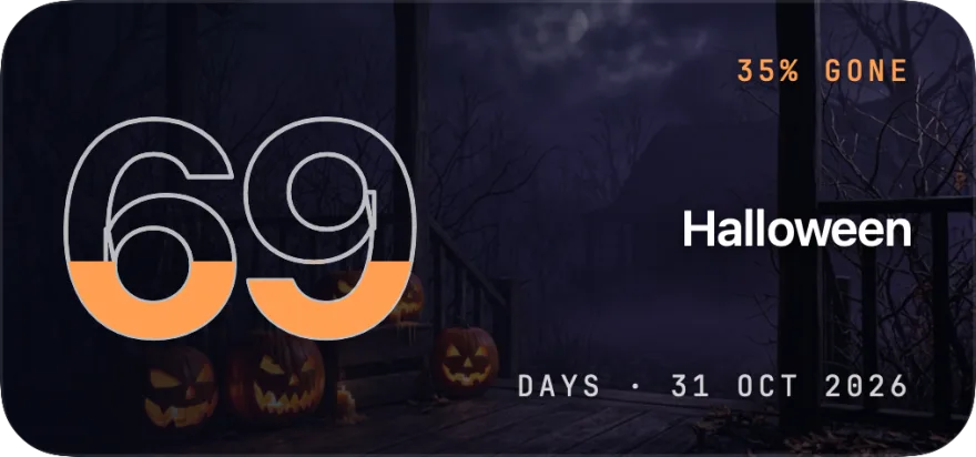 Halloween countdown widget