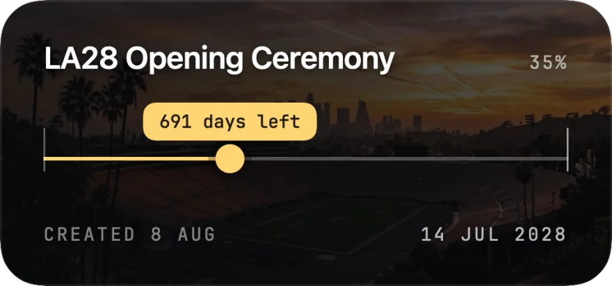 LA28 opening ceremony countdown widget