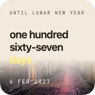 Lunar New Year countdown widget