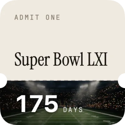 Super Bowl LXI countdown widget