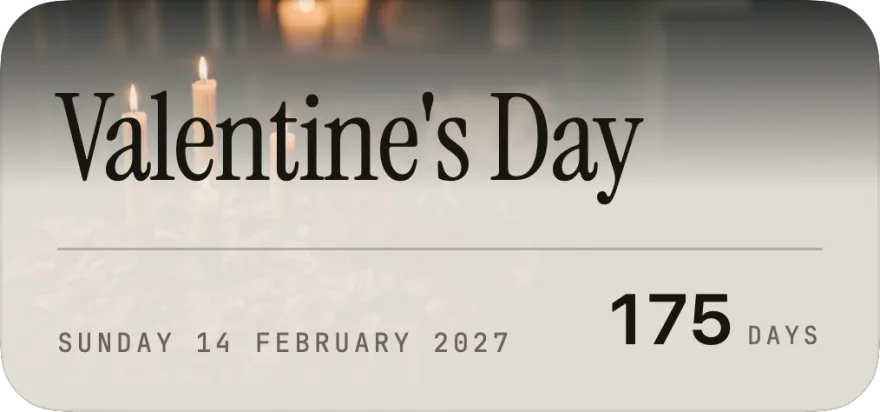 Valentine's Day countdown widget