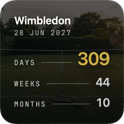 Wimbledon countdown widget