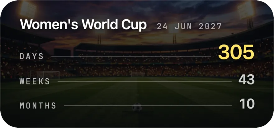 Women's World Cup countdown widget