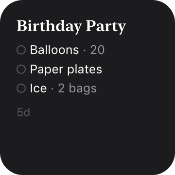 Small widget, dark
