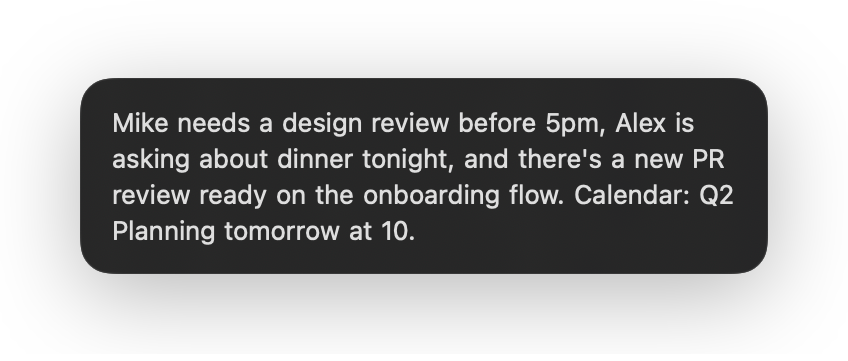 Notification summary